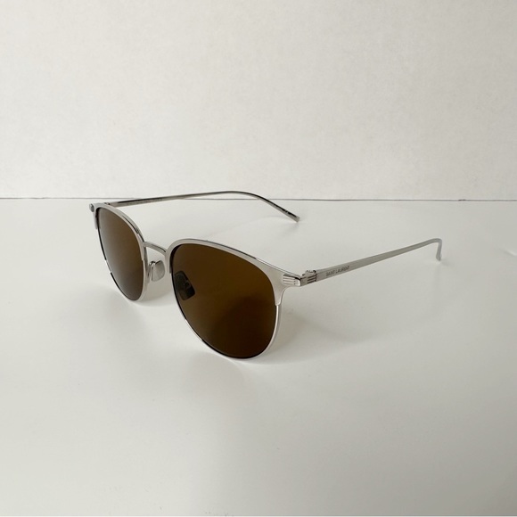 NEW Saint Laurent SL 148 T 003 Silver Classic Sunglasses w Case - Picture 5 of 12